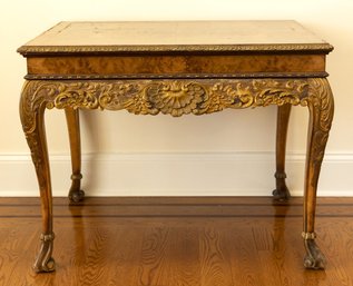 18th Century Louis XV Style Carved Burled Walnut Table
