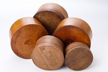 Antique Round Bentwood Storage Boxes