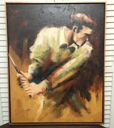 Weigel Oil Painting Of Golfer