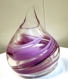 Pink Swirl Glass Vase
