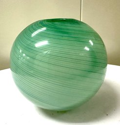 Green Swirl Glass Vase