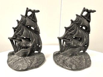 Metal Ship Bookends
