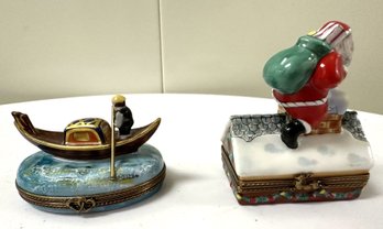 Two Limoges Trinket Boxes