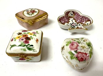 Four Trinket Boxes Including Limoges