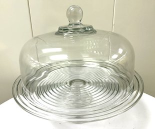 Glass Covered Cake Plate