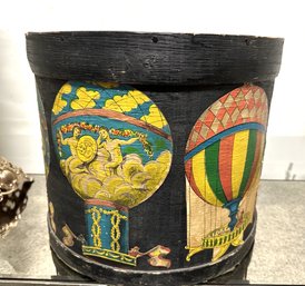 Vintage Circus Painted Round Container