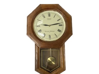 Seiko Wood Wall Clock, Battery Operated