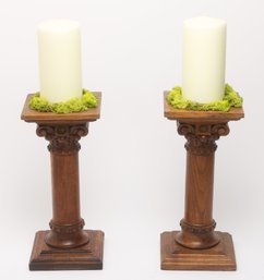 Wooden Plinth Candle Holder