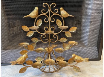 Gold Birds Candle Stand