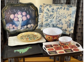 Assortment Of Serving Trays & Bowls