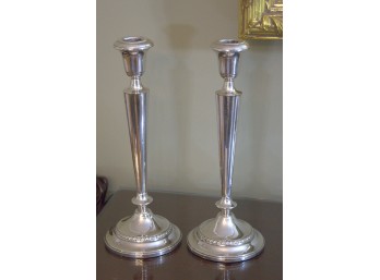Large Weighted Sterling Candlesticks