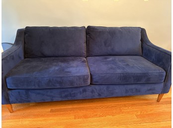 West Elm 'PAIDGE' Mid-Century Modern 'Ink Blue' Velvet Sofa (Needs To Be Cleaned)