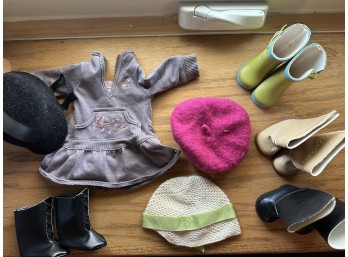 Collection Of American Girl Doll Hats And Shoes (Includes Hats, Boots)