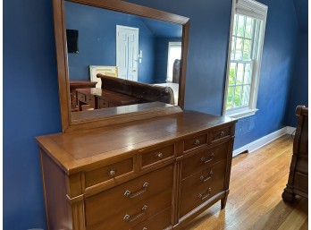 Vintage Mid-Century Modern Morganton 10-Drawer Dresser With Mirror