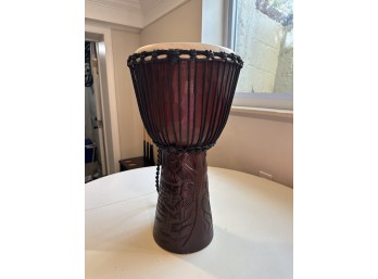 Carved Mahogany Rope Tuned Djembe Hand Drum
