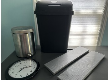 Collection Of Office Supplies #2 (Includes Wall Clock, Trash Cans, Etc.)
