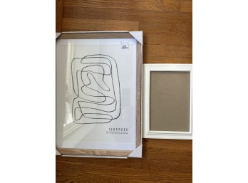 Frames, One Pinewood Frame And One Wood Painted Whie