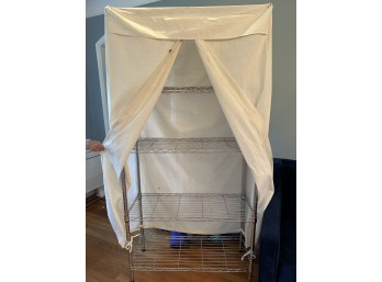 Tall Metal Storage Shelf Rack With Dust Cover