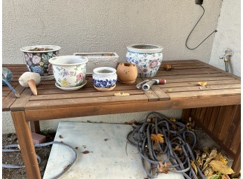 Outdoor Wooden Gardening Bench