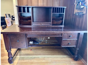 Pottery Barn 'Aris' Wooden Desk With Hutch (Wear To Surface)