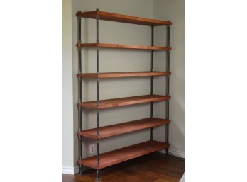 3-Tiered Industrial Style Shelving Unit With Pipe Details (Tall)