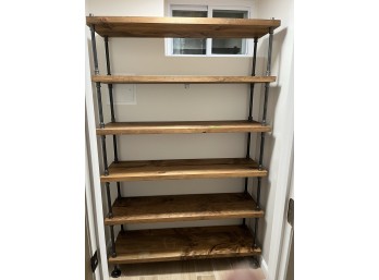 3-Tiered Industrial Style Shelving Unit With Pipe Details (Short)