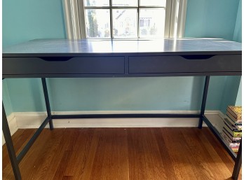 IKEA 'ALEX'  Desk #2 With 2 Drawers In Gray-Turquoise (No Wear)