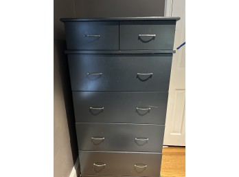 6-Drawer Tall Chest Of Drawers In Gray-Turquoise