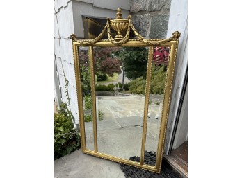 Ornate 3-Panel Square Mirror With Gold Details