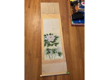 Vintage Japanese Hanging Scroll Painting Of Peony Flower