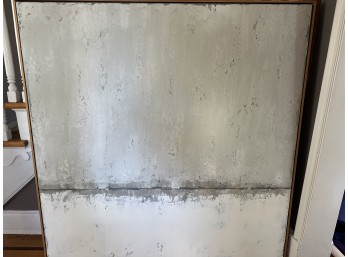 Abstract Gray Art 'Adrift Natural' In Wood Frame (Marked: 'Original Middle Of Nowhere Design' By Sarah Brooke)