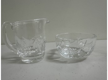 Waterford Crystal Creamer And Sugar Bowl (Imperfection In Bowl)