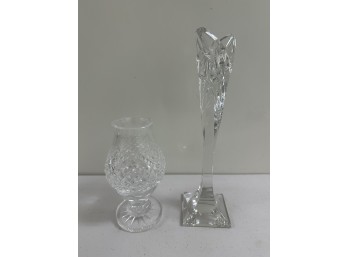 Crystal Candlestick And Waterford Candleholder