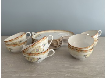 Vintage Noritake Japanese Teacups And Under Plates (One Plate Has A Small Chip)