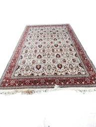 Persian/Isfahan Hand-Knotted Wool And Silk Area Rug - Red
