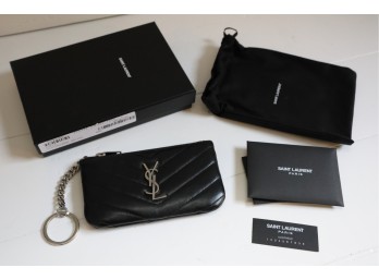 Yves Saint Laurent Quilted Leather Key Pouch With Box