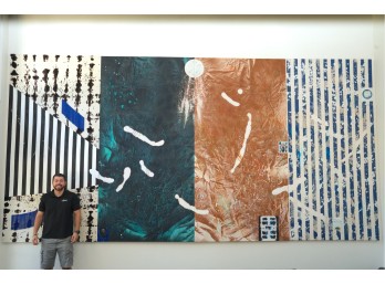Gail Stoicheff One Of Many Children (Temple Of Apollo), 2017-2018 Oil, Dye, And Fringe On Canvas And Velvet