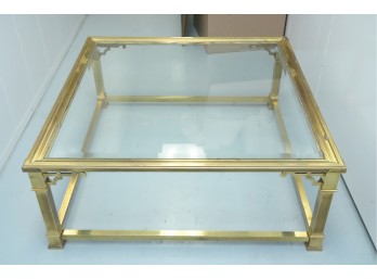 Mastercraft Furniture Co. Brass/Glass Coffee Table