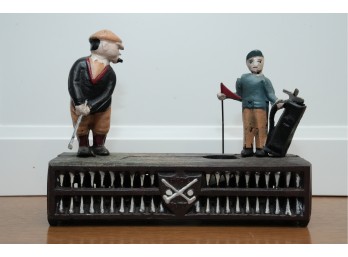 Cast Iron Golf-Themed Desk Accessory