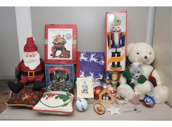 Assorted Christmas Decorations And Collectibles