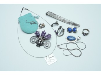 Group Of Sterling Silver And Gemstone Jewelry