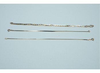 Three 14K Gold Chain Bracelets 5g