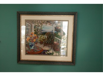 Framed Coastal Porch Scene Print