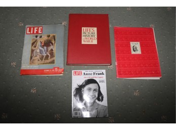 Collection Of Life And Time Magazines And World War II Pictorial Book