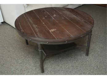 Round Industrial-Style Coffee Table