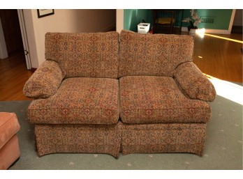 Royale Two-Seat Upholstered Loveseat With Paisley Fabric
