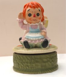 Raggedy Anne & Andy Ceramic Music Box