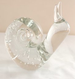 Clear Art Glass Snail Figurine