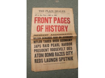 The Plain Dealer Front Pages Of History Newspaper