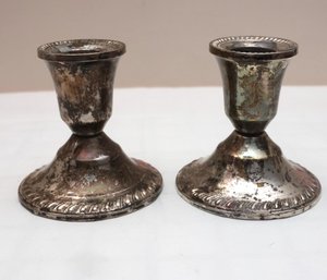 Pair Of Weighted Sterling Candlesticks